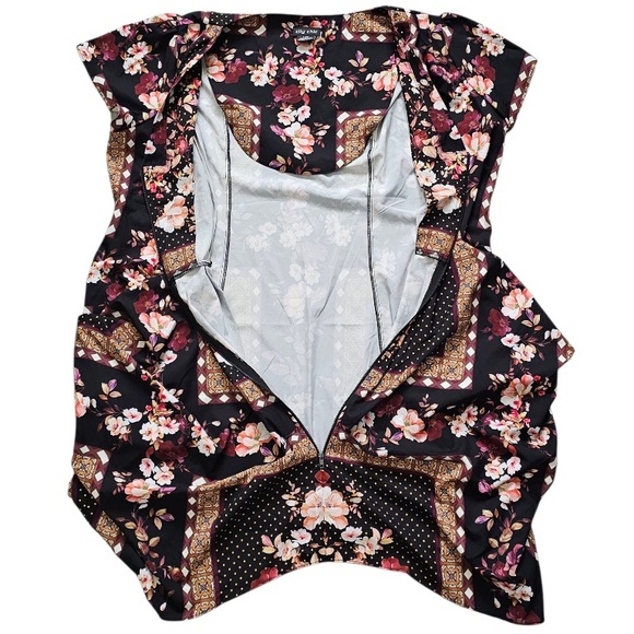 City Chic Black Floral Midi Dress, Plus Size 20 - Picture 7 of 10